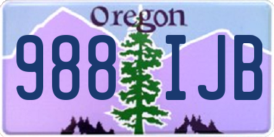 OR license plate 988IJB