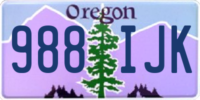 OR license plate 988IJK