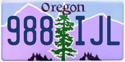 OR license plate 988IJL