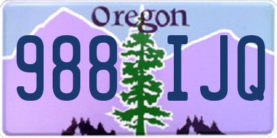 OR license plate 988IJQ
