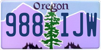 OR license plate 988IJW