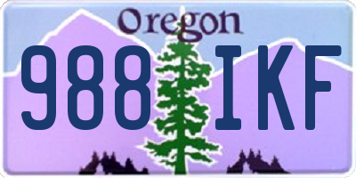 OR license plate 988IKF