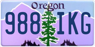 OR license plate 988IKG