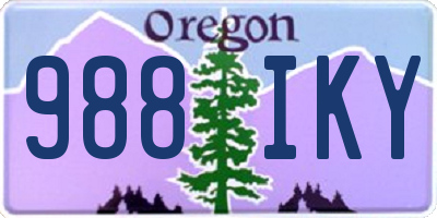 OR license plate 988IKY