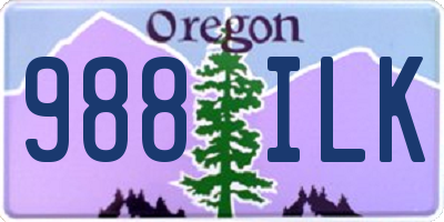 OR license plate 988ILK