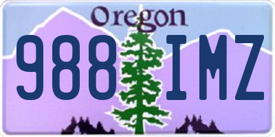 OR license plate 988IMZ