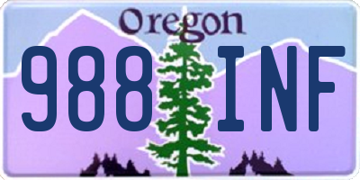 OR license plate 988INF