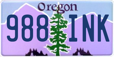 OR license plate 988INK