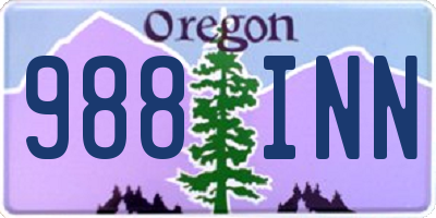 OR license plate 988INN