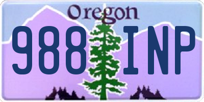 OR license plate 988INP