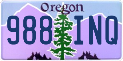 OR license plate 988INQ