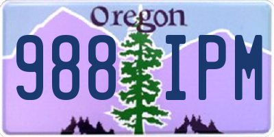 OR license plate 988IPM