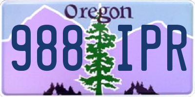 OR license plate 988IPR