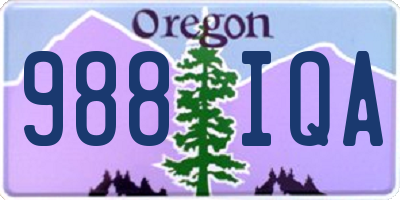 OR license plate 988IQA