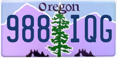 OR license plate 988IQG