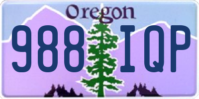 OR license plate 988IQP