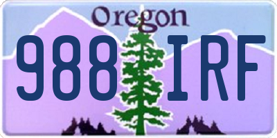 OR license plate 988IRF