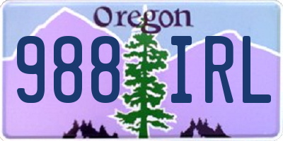 OR license plate 988IRL