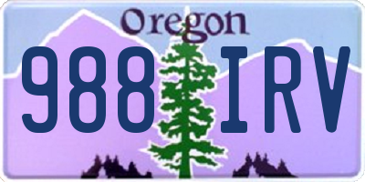 OR license plate 988IRV