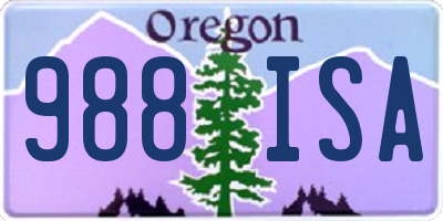 OR license plate 988ISA