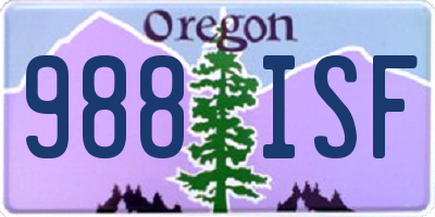 OR license plate 988ISF