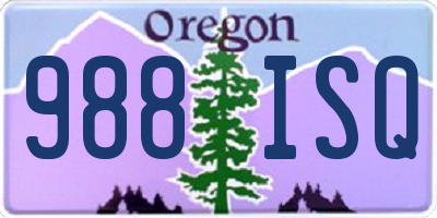 OR license plate 988ISQ