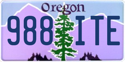 OR license plate 988ITE