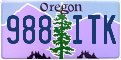 OR license plate 988ITK