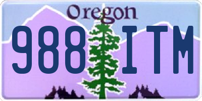 OR license plate 988ITM
