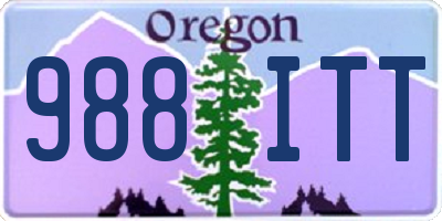OR license plate 988ITT