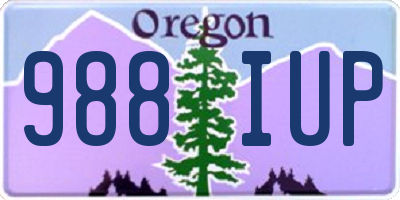 OR license plate 988IUP