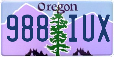 OR license plate 988IUX