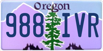 OR license plate 988IVR