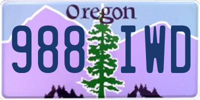 OR license plate 988IWD