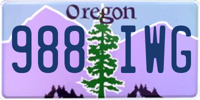 OR license plate 988IWG