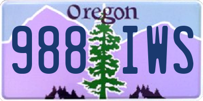 OR license plate 988IWS