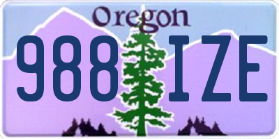 OR license plate 988IZE