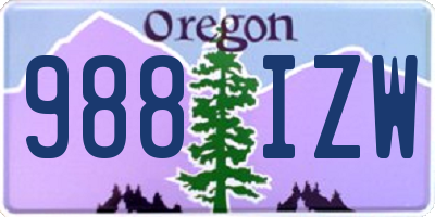 OR license plate 988IZW