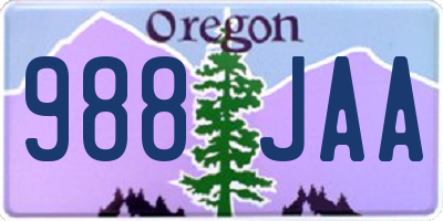 OR license plate 988JAA