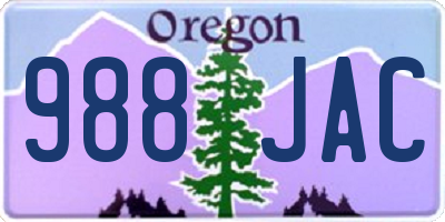 OR license plate 988JAC