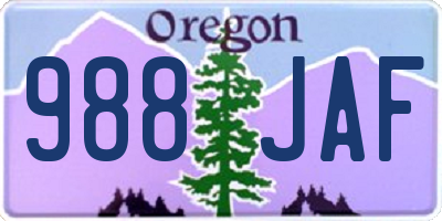 OR license plate 988JAF