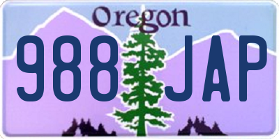 OR license plate 988JAP