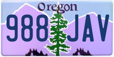 OR license plate 988JAV