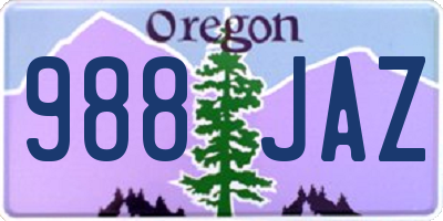 OR license plate 988JAZ