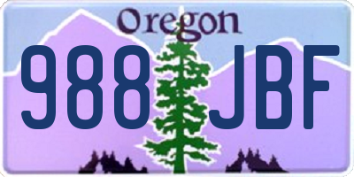 OR license plate 988JBF