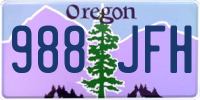 OR license plate 988JFH