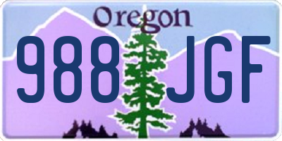 OR license plate 988JGF