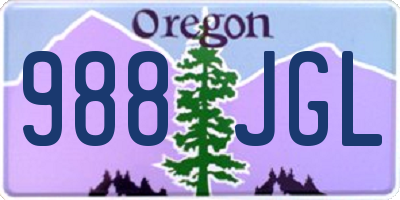 OR license plate 988JGL