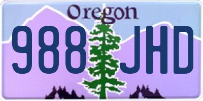 OR license plate 988JHD