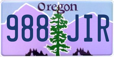 OR license plate 988JIR